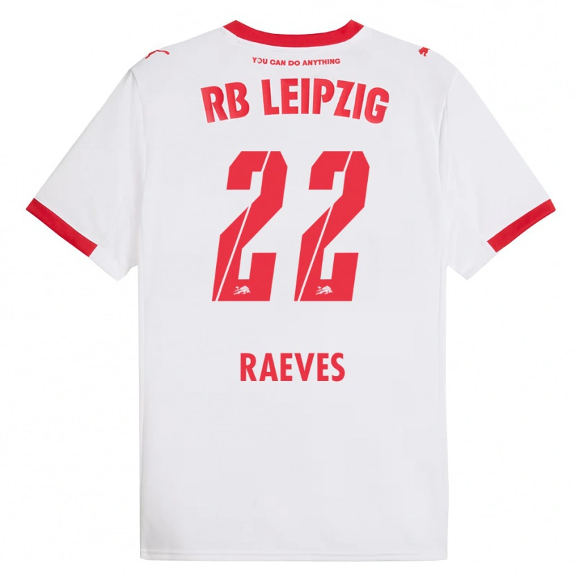 Danxen Mujer Camiseta Dries Raeves #22 Blanco Rojo 1ª Equipación 2025/26 La Camisa