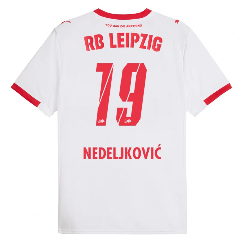 Danxen Mujer Camiseta Kosta Nedeljkovic #19 Blanco Rojo 1ª Equipación 2025/26 La Camisa