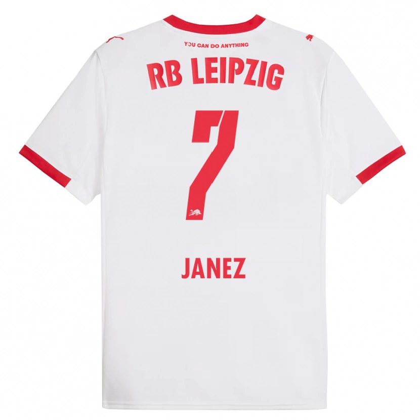 Danxen Mujer Camiseta Korina Lara Janež #7 Blanco Rojo 1ª Equipación 2025/26 La Camisa