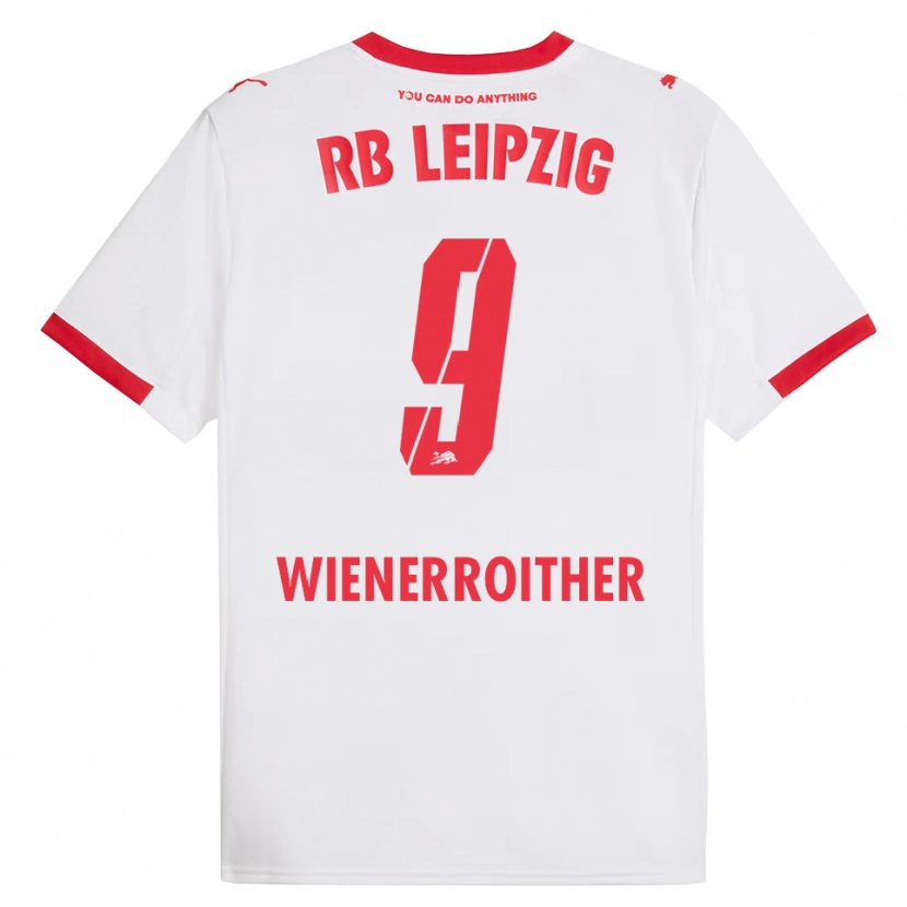Danxen Mujer Camiseta Katja Wienerroither #9 Blanco Rojo 1ª Equipación 2025/26 La Camisa