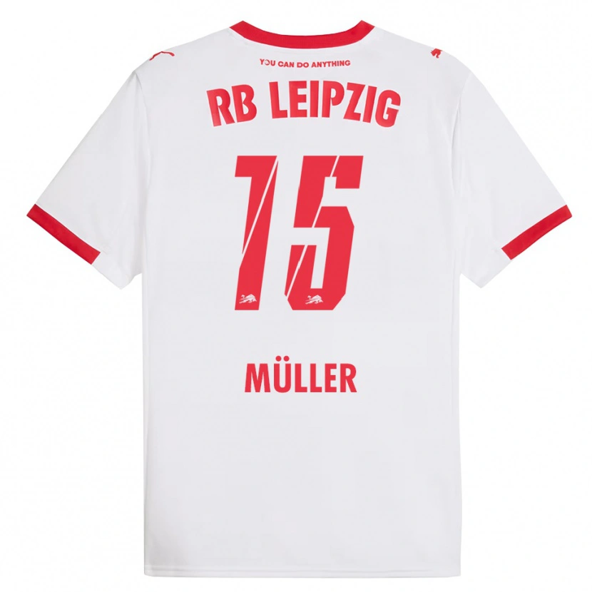 Danxen Mujer Camiseta Hannes Müller #15 Blanco Rojo 1ª Equipación 2025/26 La Camisa