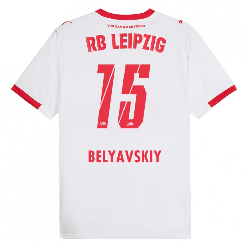 Danxen Mujer Camiseta David Belyavskiy #15 Blanco Rojo 1ª Equipación 2025/26 La Camisa