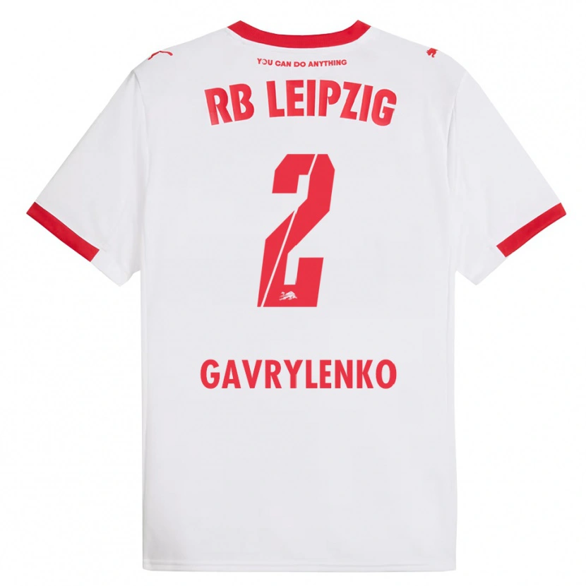 Danxen Mujer Camiseta Oleksandr Gavrylenko #2 Blanco Rojo 1ª Equipación 2025/26 La Camisa