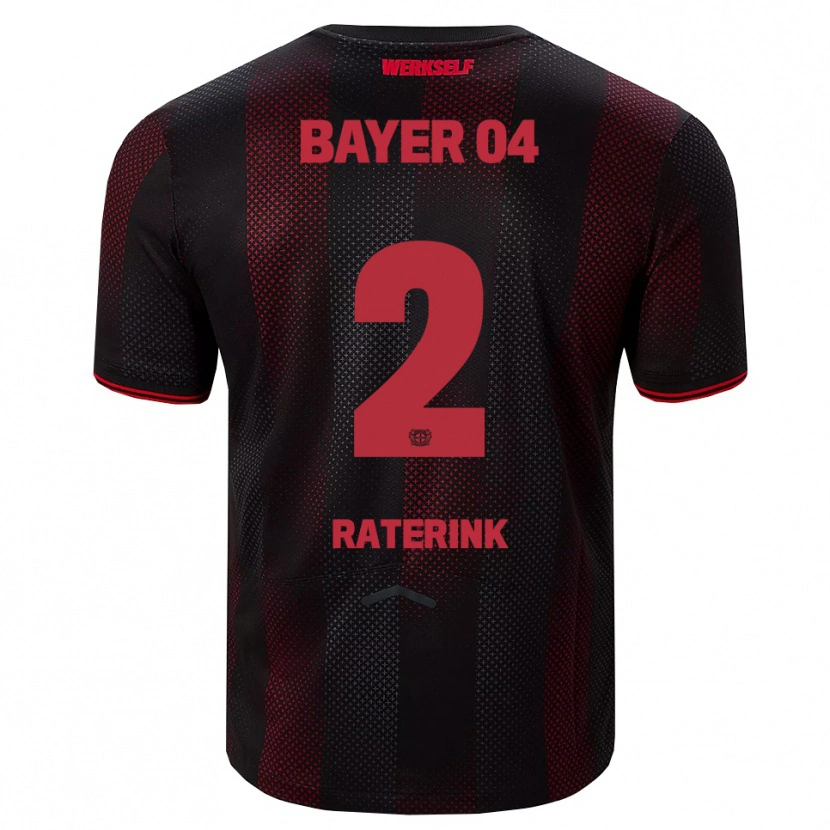 Danxen Mujer Camiseta Othniël Raterink #2 Negro Rojo 1ª Equipación 2025/26 La Camisa