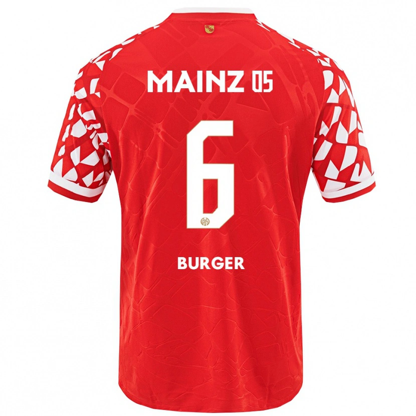 Danxen Mujer Camiseta Korbinian Burger #6 Rojo Blanco 1ª Equipación 2025/26 La Camisa