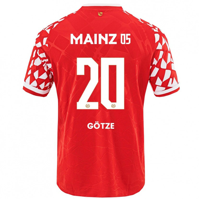 Danxen Mujer Camiseta Justus Götze #20 Rojo Blanco 1ª Equipación 2025/26 La Camisa
