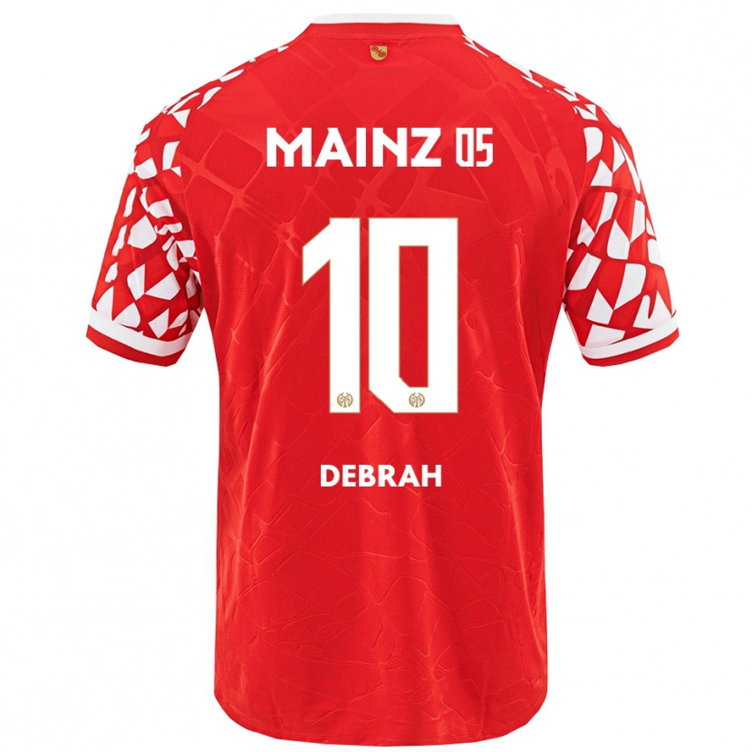 Danxen Mujer Camiseta Jeremiah Debrah #10 Rojo Blanco 1ª Equipación 2025/26 La Camisa