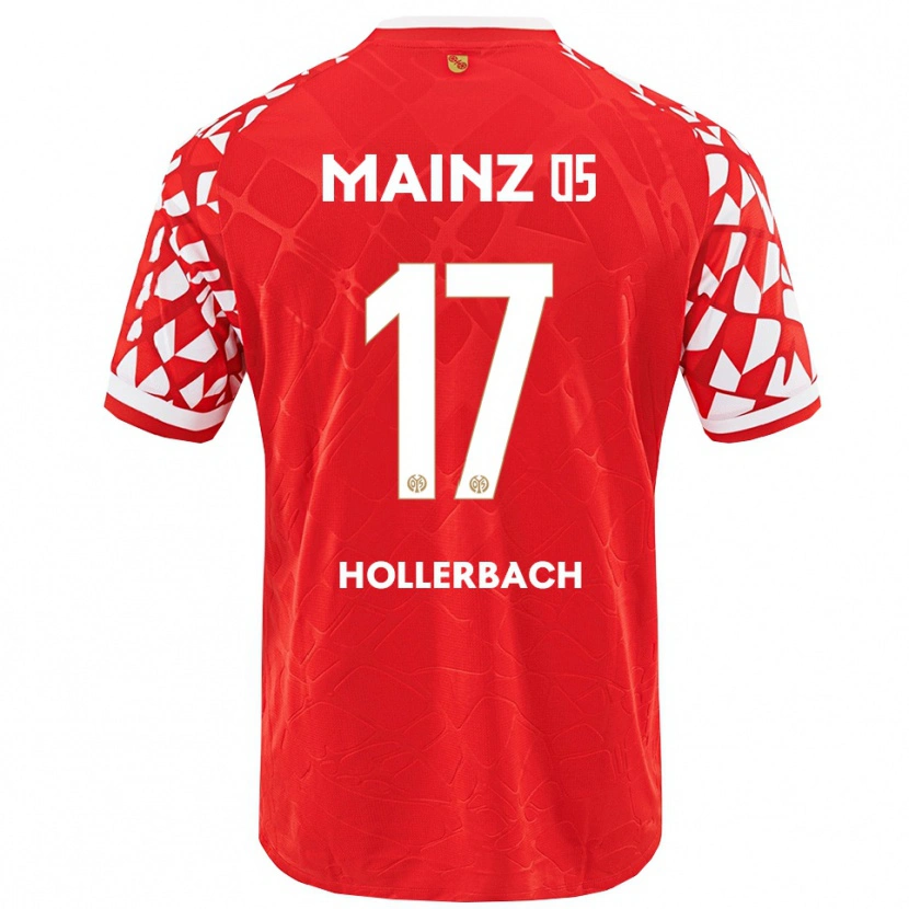 Danxen Mujer Camiseta Benedict Hollerbach #17 Rojo Blanco 1ª Equipación 2025/26 La Camisa
