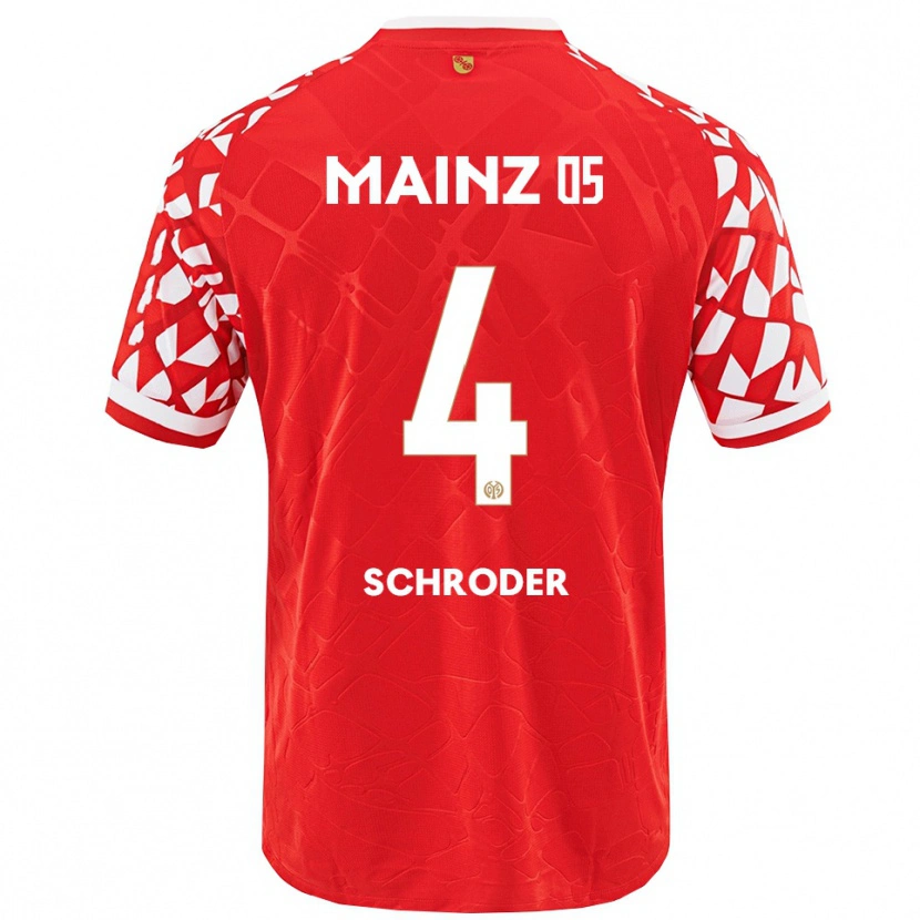 Danxen Mujer Camiseta Lara Schröder #4 Rojo Blanco 1ª Equipación 2025/26 La Camisa