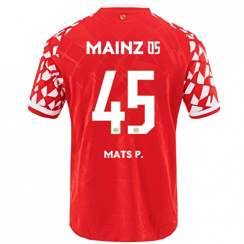Danxen Mujer Camiseta Mats Preßler #45 Rojo Blanco 1ª Equipación 2025/26 La Camisa
