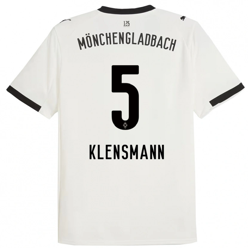 Danxen Mujer Camiseta Paula Klensmann #5 Blanco Negro 1ª Equipación 2025/26 La Camisa