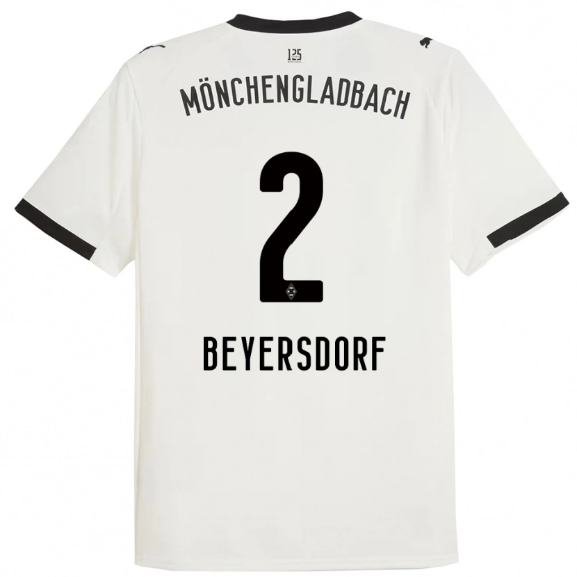 Danxen Mujer Camiseta Chris Beyersdorf #2 Blanco Negro 1ª Equipación 2025/26 La Camisa