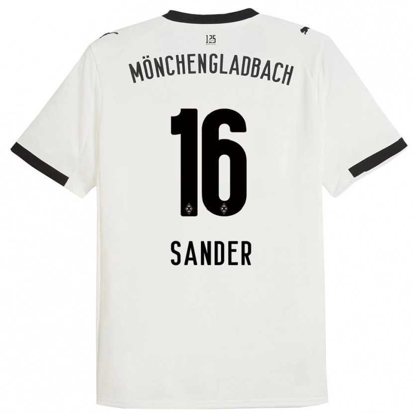 Danxen Mujer Camiseta Philipp Sander #16 Blanco Negro 1ª Equipación 2025/26 La Camisa
