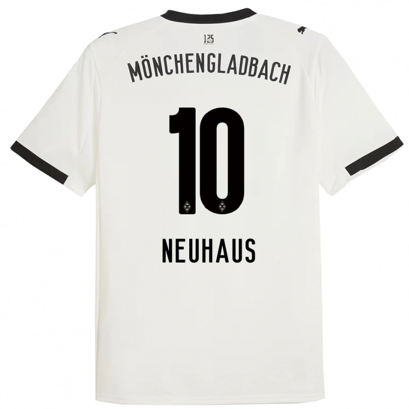 Danxen Mujer Camiseta Florian Neuhaus #10 Blanco Negro 1ª Equipación 2025/26 La Camisa