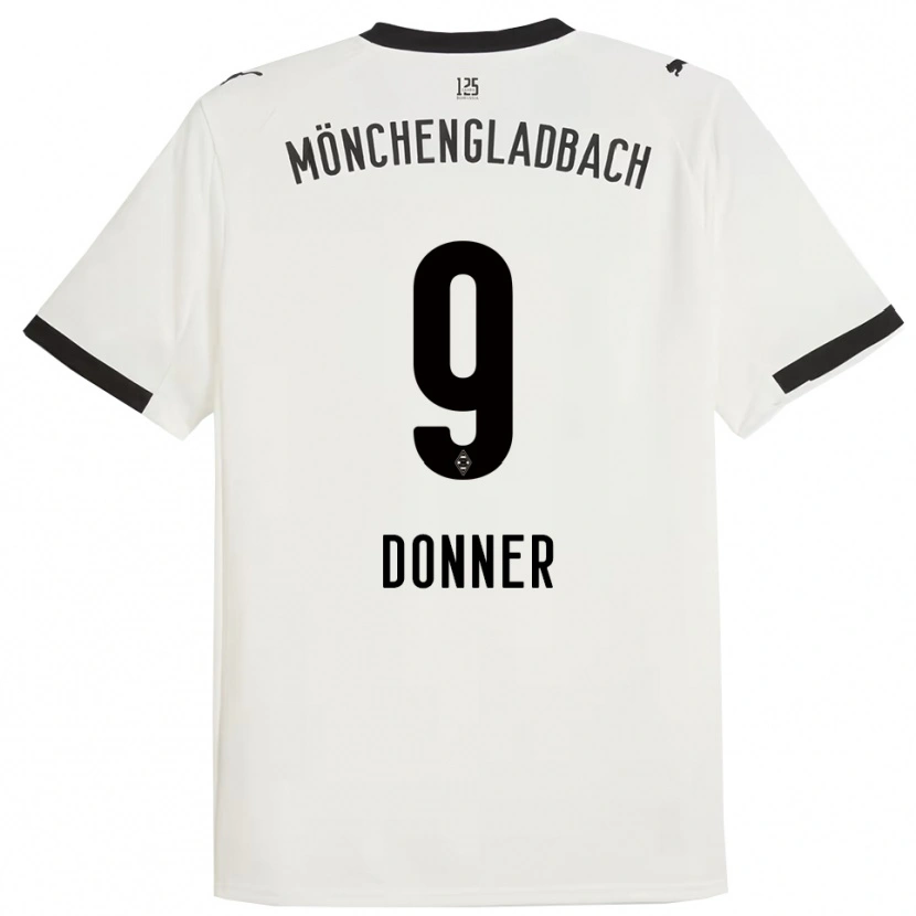 Danxen Mujer Camiseta Maximilian Donner #9 Blanco Negro 1ª Equipación 2025/26 La Camisa