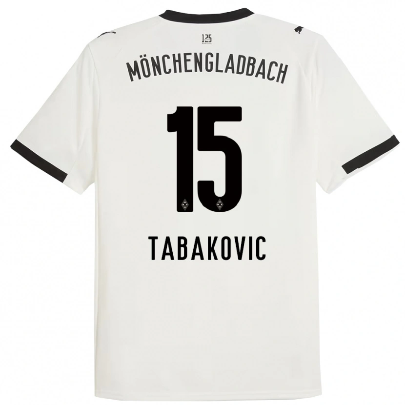 Danxen Mujer Camiseta Haris Tabakovic #15 Blanco Negro 1ª Equipación 2025/26 La Camisa