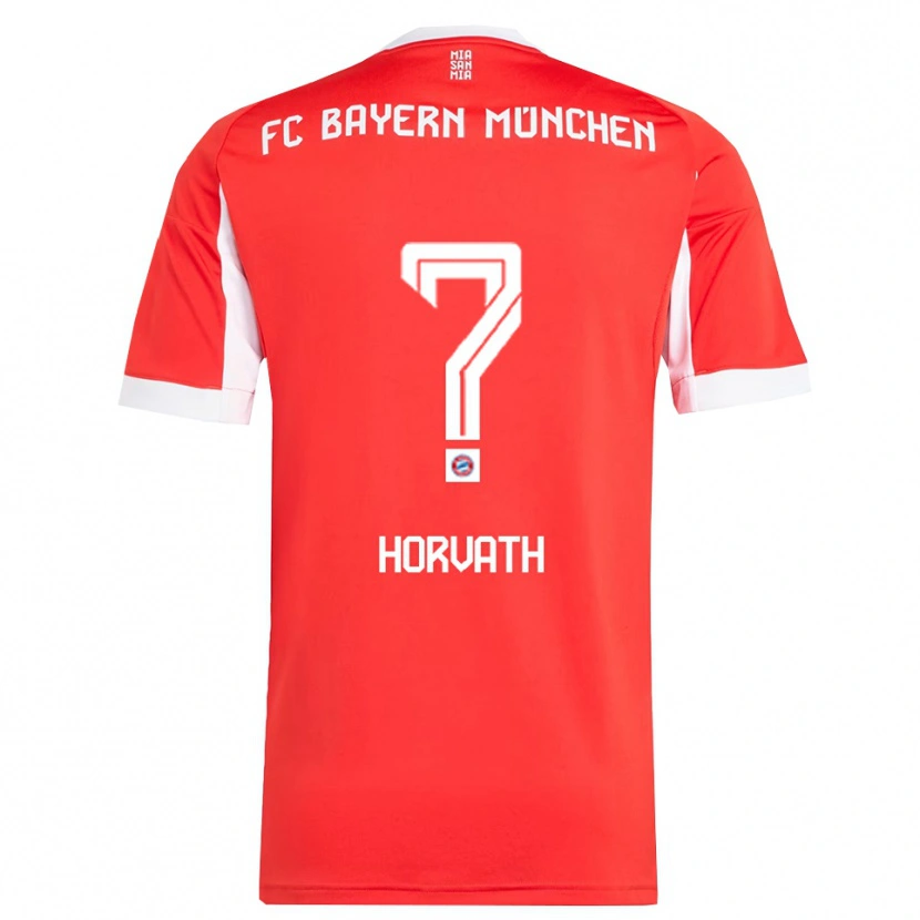Danxen Mujer Camiseta Jakob Horvath #0 Rojo Blanco 1ª Equipación 2025/26 La Camisa