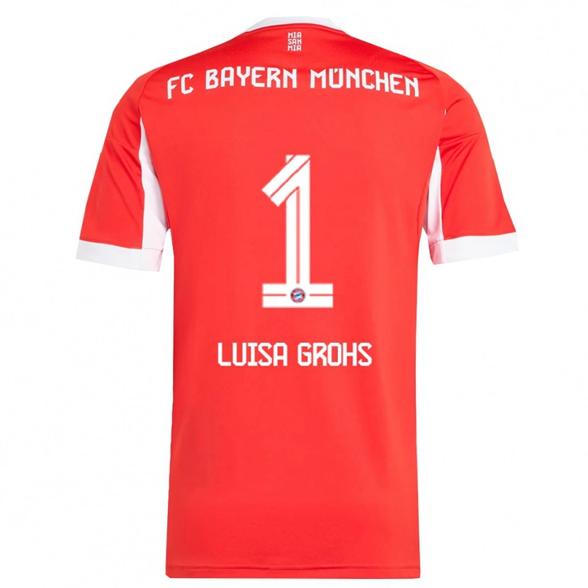 Danxen Mujer Camiseta Maria Luisa Grohs #1 Rojo Blanco 1ª Equipación 2025/26 La Camisa