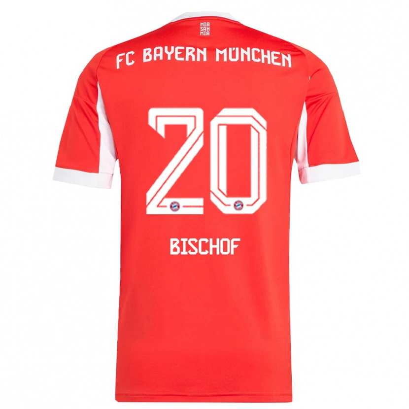 Danxen Mujer Camiseta Tom Bischof #20 Rojo Blanco 1ª Equipación 2025/26 La Camisa
