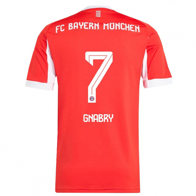 Danxen Mujer Camiseta Serge Gnabry #7 Rojo Blanco 1ª Equipación 2025/26 La Camisa