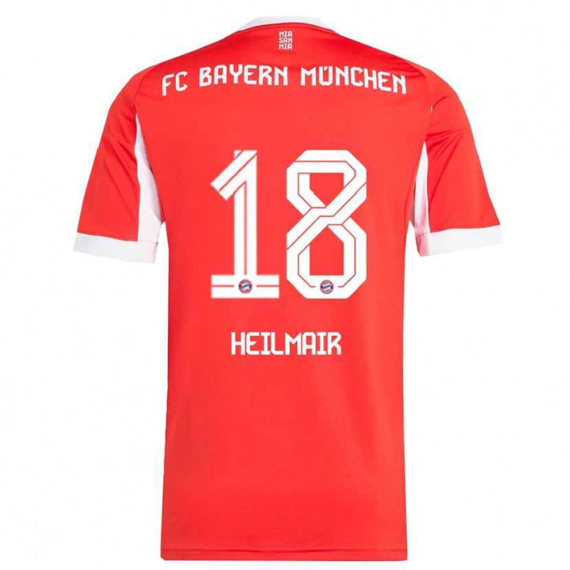 Danxen Mujer Camiseta Hannes Heilmair #18 Rojo Blanco 1ª Equipación 2025/26 La Camisa