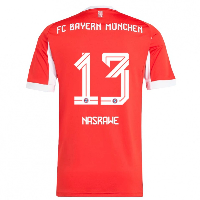 Danxen Mujer Camiseta Jussef Nasrawe #13 Rojo Blanco 1ª Equipación 2025/26 La Camisa