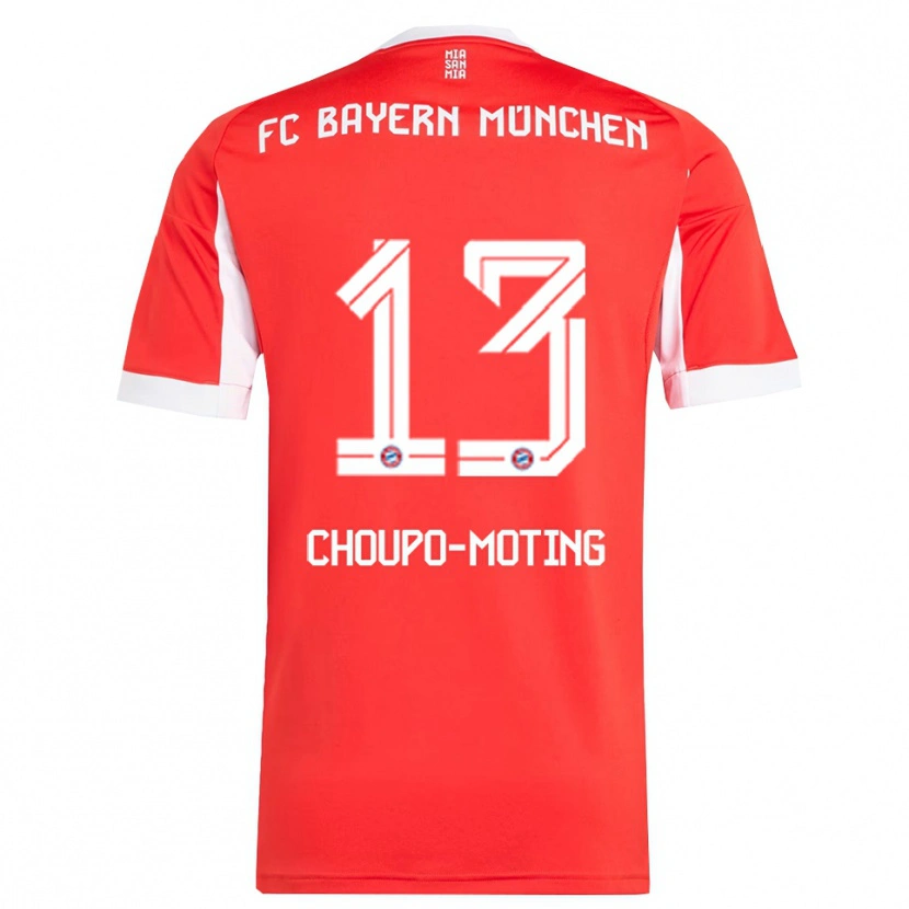 Danxen Mujer Camiseta Eric Maxim Choupo-Moting #13 Rojo Blanco 1ª Equipación 2025/26 La Camisa