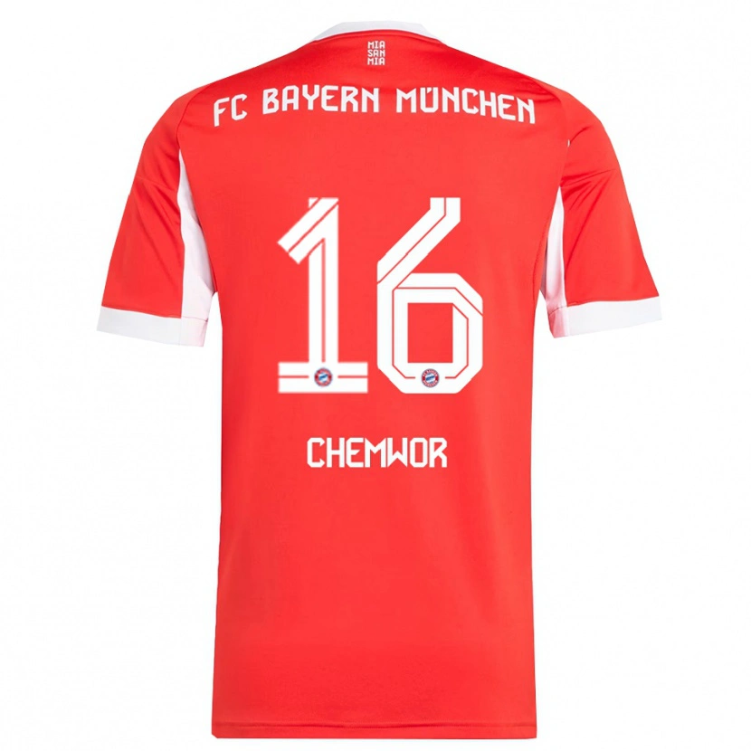 Danxen Mujer Camiseta Sadiki Chemwor #16 Rojo Blanco 1ª Equipación 2025/26 La Camisa
