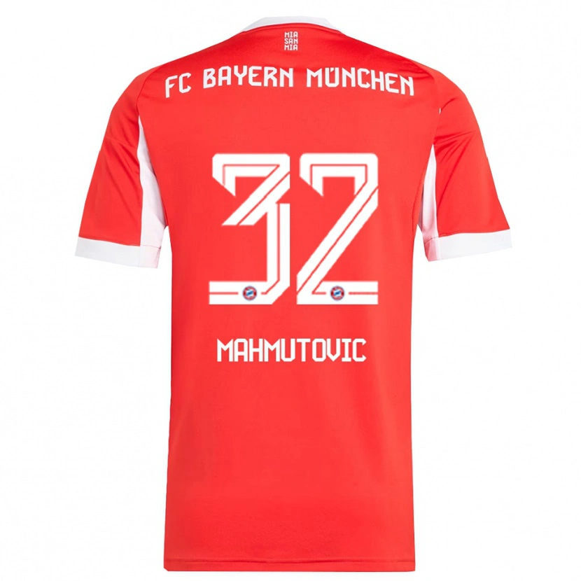 Danxen Mujer Camiseta Ena Mahmutovic #32 Rojo Blanco 1ª Equipación 2025/26 La Camisa