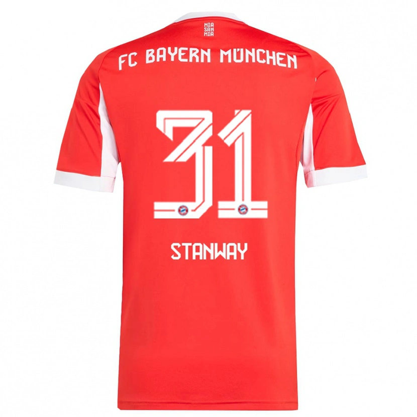 Danxen Mujer Camiseta Georgia Stanway #31 Rojo Blanco 1ª Equipación 2025/26 La Camisa