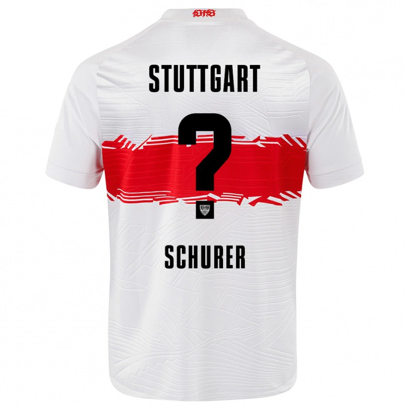 Danxen Mujer Camiseta Leon Schürer #0 Blanco Rojo 1ª Equipación 2025/26 La Camisa