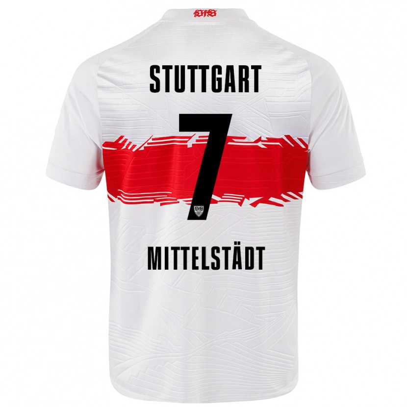 Danxen Mujer Camiseta Maximilian Mittelstädt #7 Blanco Rojo 1ª Equipación 2025/26 La Camisa