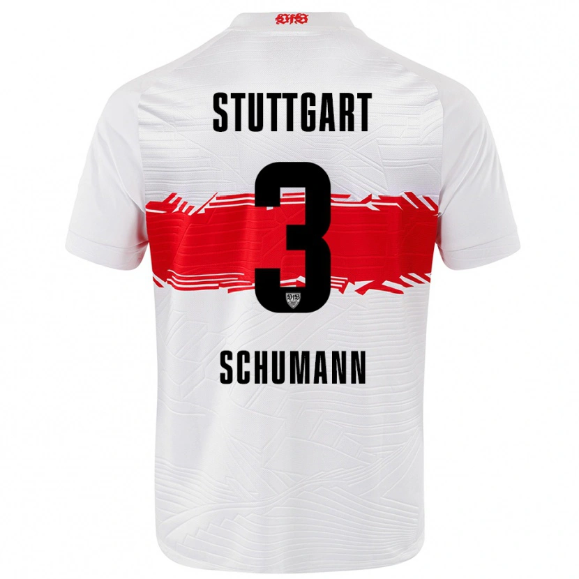 Danxen Mujer Camiseta Frederik Schumann #3 Blanco Rojo 1ª Equipación 2025/26 La Camisa