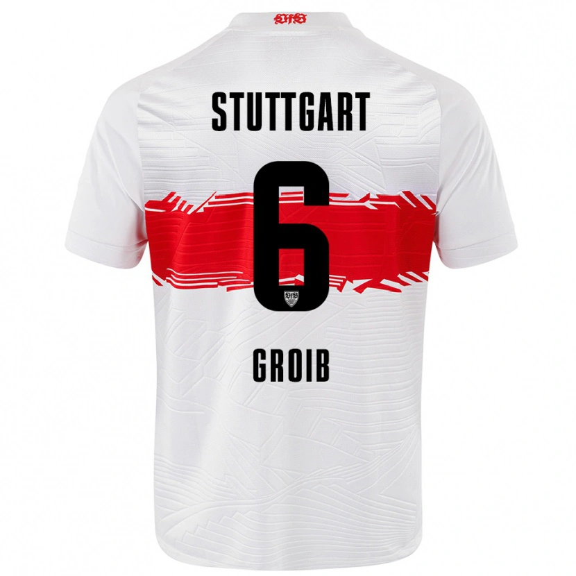 Danxen Mujer Camiseta Alexander Groiß #6 Blanco Rojo 1ª Equipación 2025/26 La Camisa