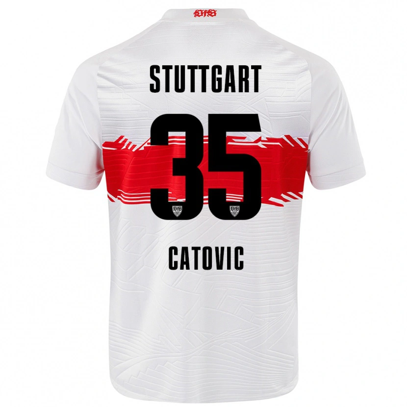 Danxen Mujer Camiseta Mirza Catovic #35 Blanco Rojo 1ª Equipación 2025/26 La Camisa