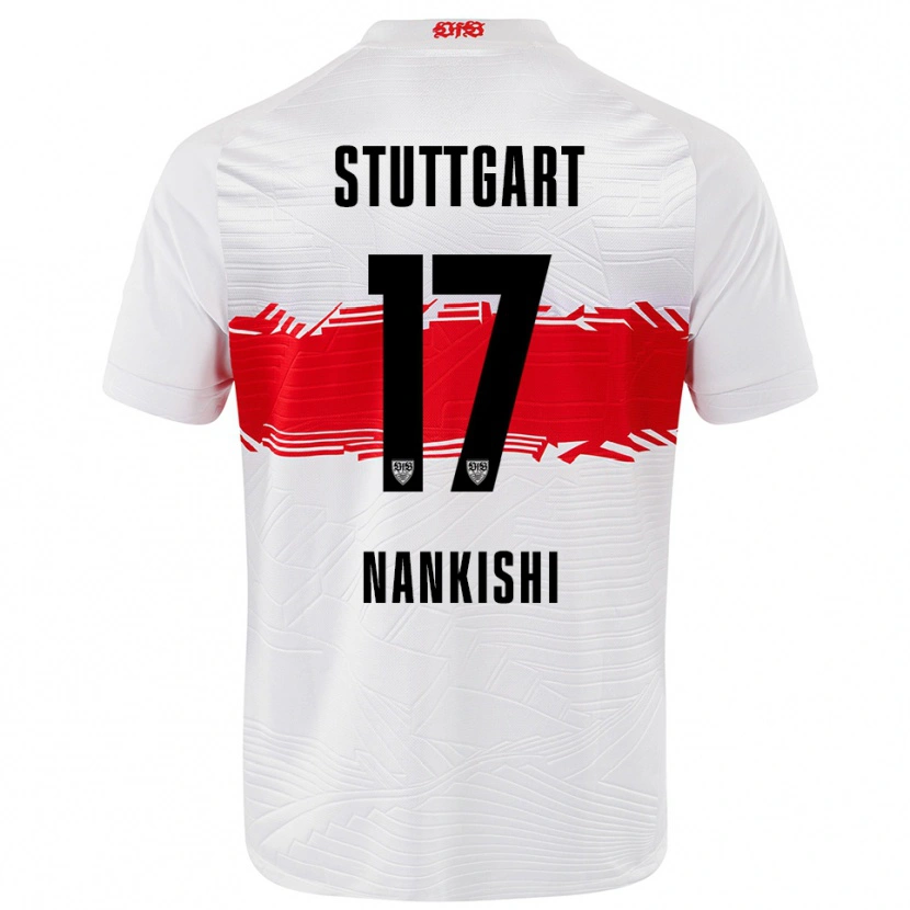 Danxen Mujer Camiseta Abdenego Nankishi #17 Blanco Rojo 1ª Equipación 2025/26 La Camisa