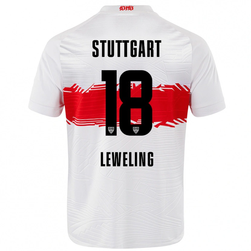 Danxen Mujer Camiseta Jamie Leweling #18 Blanco Rojo 1ª Equipación 2025/26 La Camisa