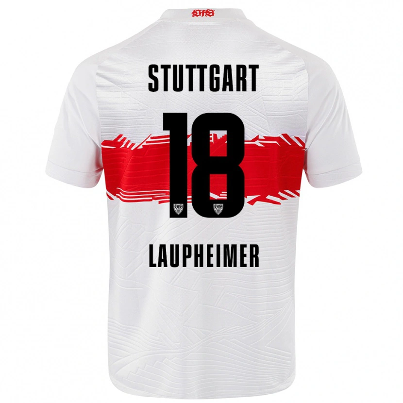 Danxen Mujer Camiseta Lukas Laupheimer #18 Blanco Rojo 1ª Equipación 2025/26 La Camisa