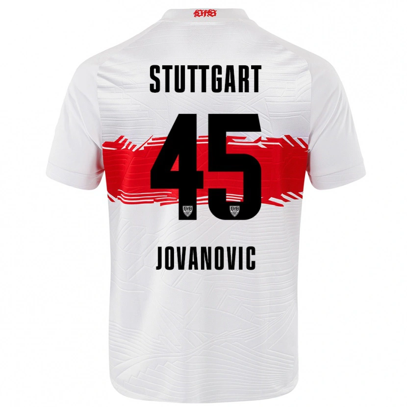 Danxen Mujer Camiseta Lazar Jovanovic #45 Blanco Rojo 1ª Equipación 2025/26 La Camisa