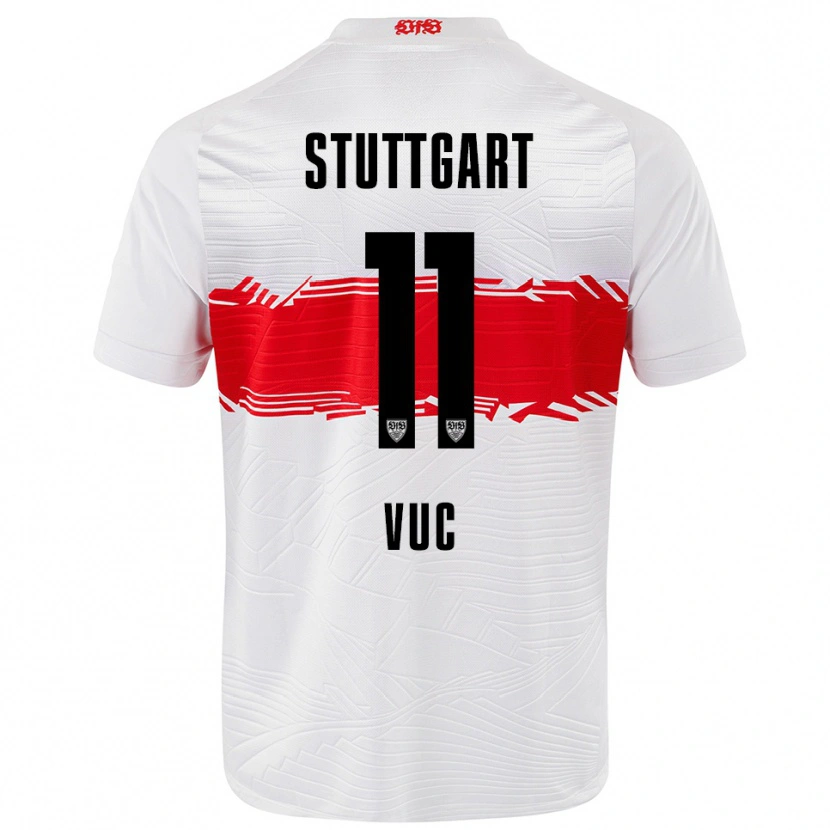 Danxen Mujer Camiseta Patrick Vuc #11 Blanco Rojo 1ª Equipación 2025/26 La Camisa