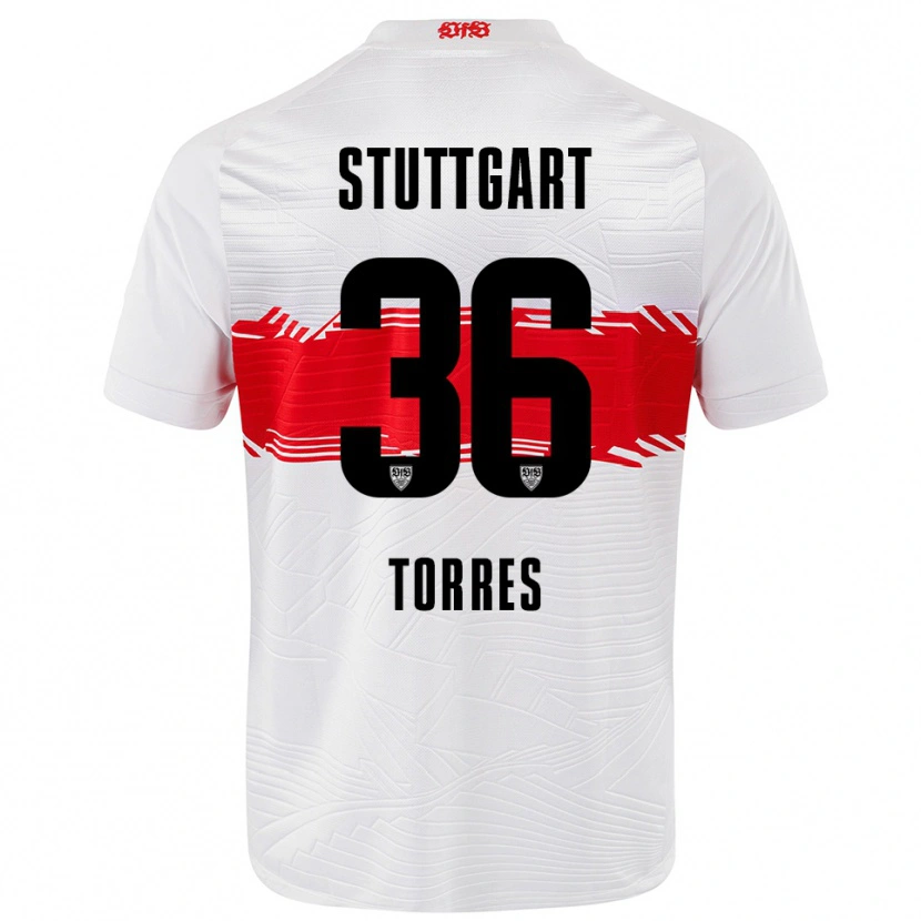 Danxen Mujer Camiseta Yohann Torres #36 Blanco Rojo 1ª Equipación 2025/26 La Camisa