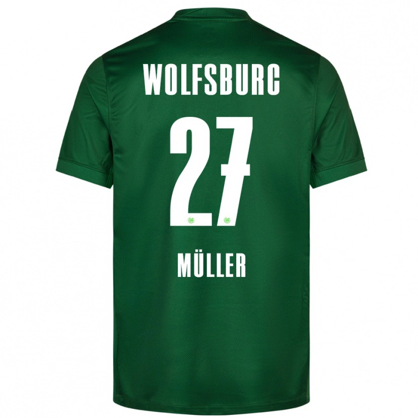 Danxen Mujer Camiseta Fabio Müller #27 Verde Blanco 1ª Equipación 2025/26 La Camisa