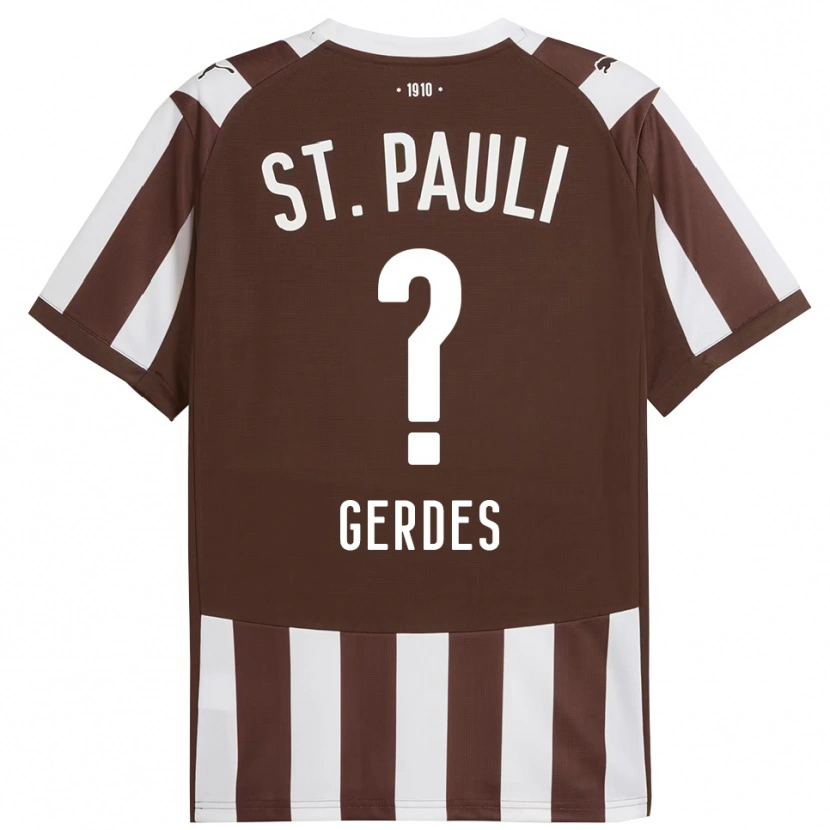 Danxen Mujer Camiseta Dennis Gerdes #0 Café Blanco 1ª Equipación 2025/26 La Camisa