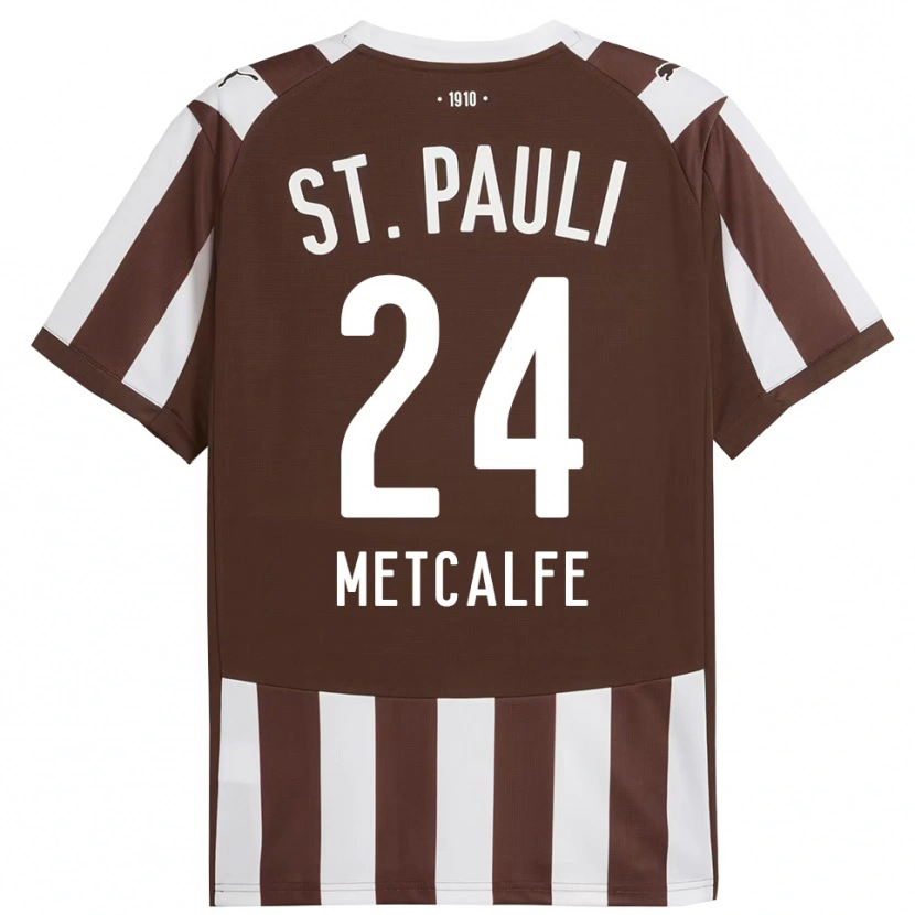 Danxen Mujer Camiseta Connor Metcalfe #24 Café Blanco 1ª Equipación 2025/26 La Camisa
