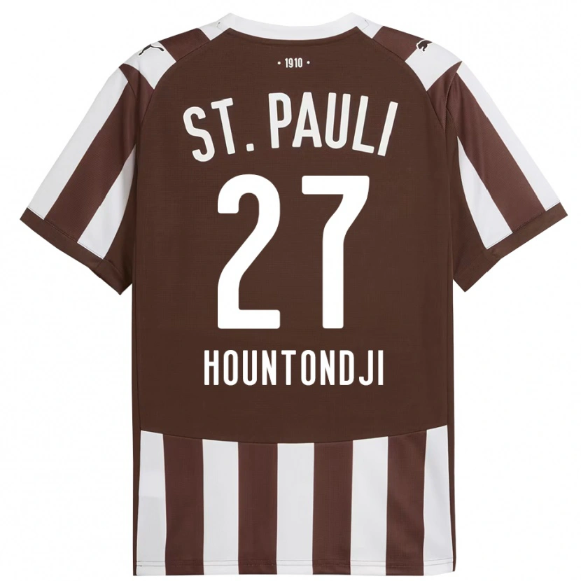 Danxen Mujer Camiseta Andréas Hountondji #27 Café Blanco 1ª Equipación 2025/26 La Camisa