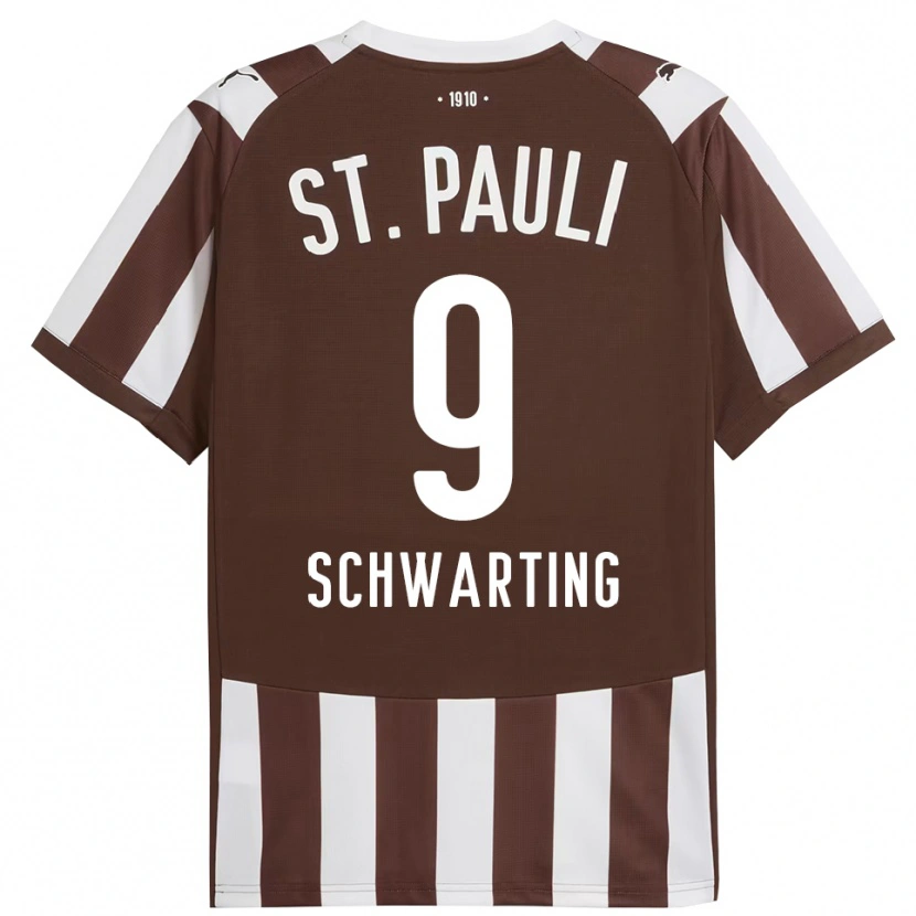Danxen Mujer Camiseta Dominik Schwarting #9 Café Blanco 1ª Equipación 2025/26 La Camisa