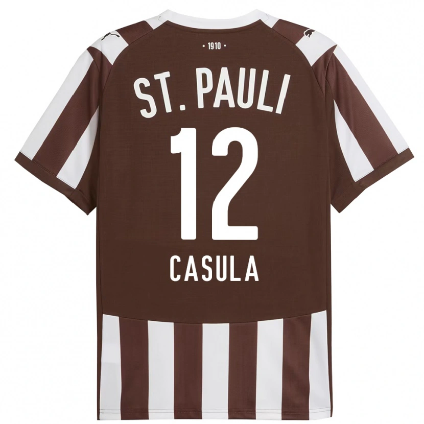 Danxen Mujer Camiseta David Casula #12 Café Blanco 1ª Equipación 2025/26 La Camisa