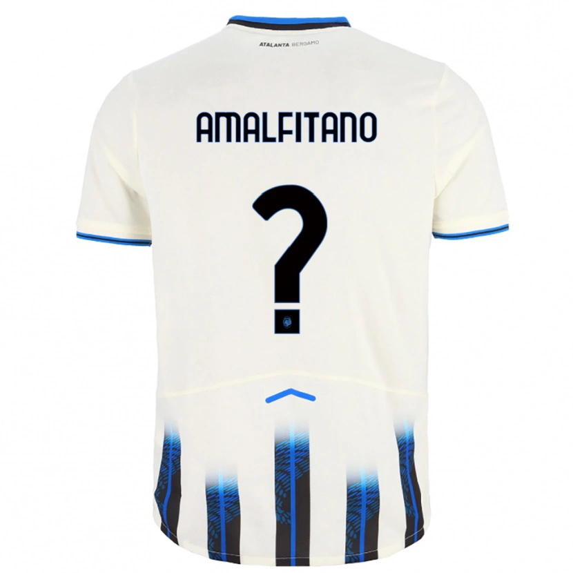 Danxen Mujer Camiseta Nicolò Amalfitano #0 Blanco Azul 2ª Equipación 2025/26 La Camisa
