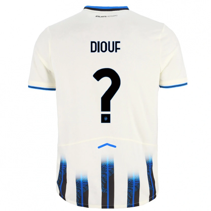 Danxen Mujer Camiseta Cheikh Diouf #0 Blanco Azul 2ª Equipación 2025/26 La Camisa