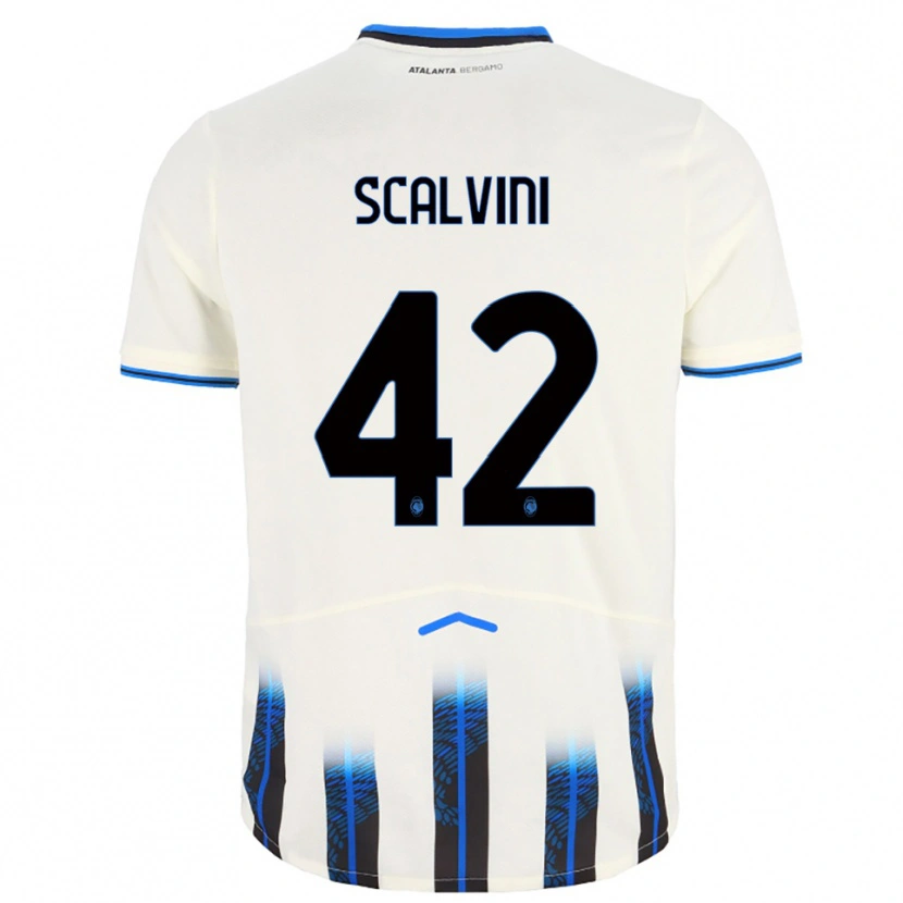 Danxen Mujer Camiseta Giorgio Scalvini #42 Blanco Azul 2ª Equipación 2025/26 La Camisa